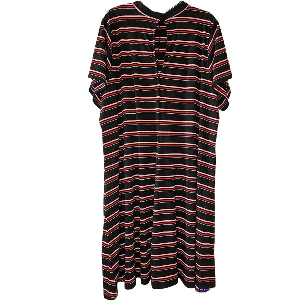 Torrid woman's plus size black multi stripe rib mock neck trapeze dress 5X - Picture 3 of 12